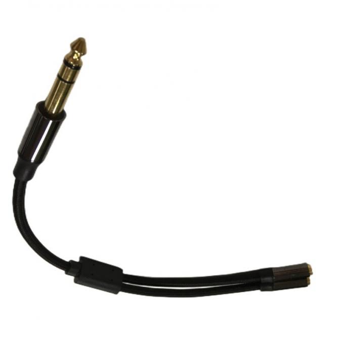 1 / 4 pouces casque séparateur câble assemblage 2 Femme à 1 mâle câble audio 1