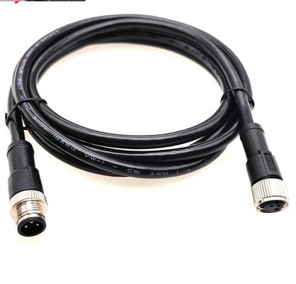 Cable mâle droit M12 pour équipement LED / appareil médical OEM