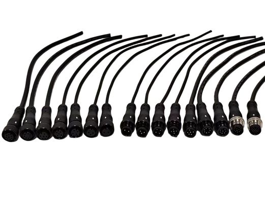 Cable mâle droit M12 pour équipement LED / appareil médical OEM